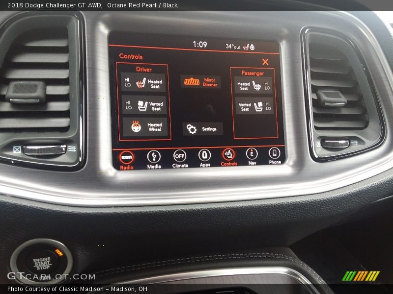 Octane Red Pearl / Black 2018 Dodge Challenger GT AWD