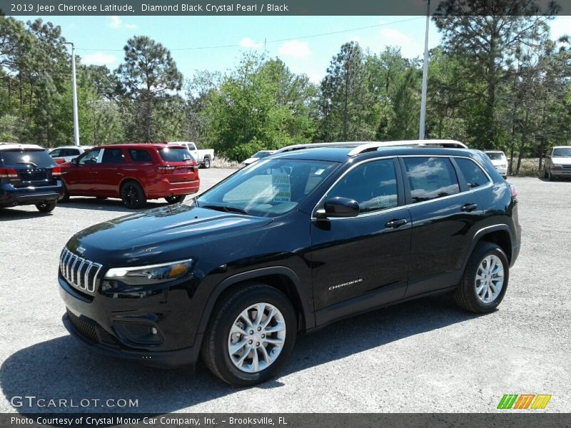 Diamond Black Crystal Pearl / Black 2019 Jeep Cherokee Latitude