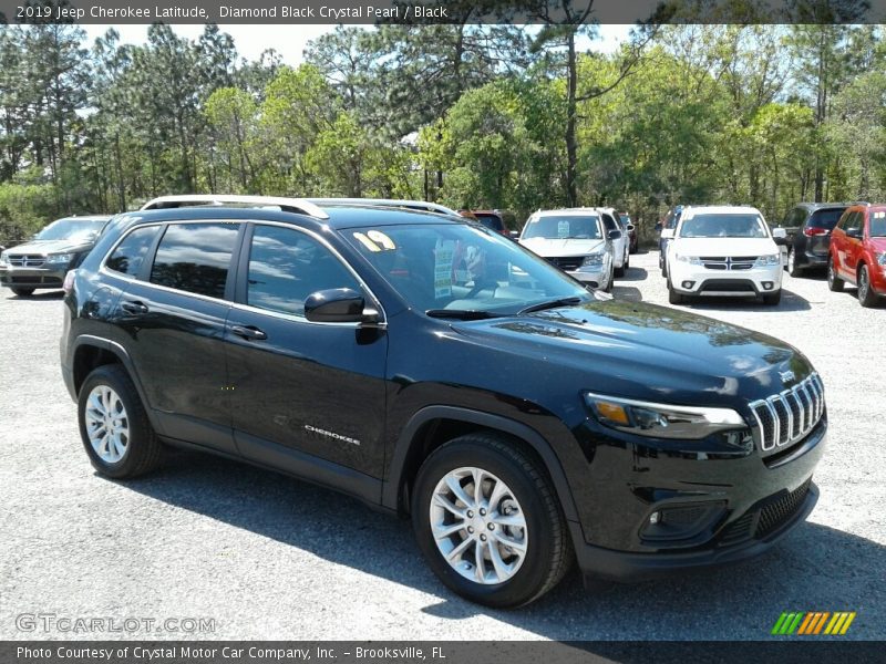 Diamond Black Crystal Pearl / Black 2019 Jeep Cherokee Latitude