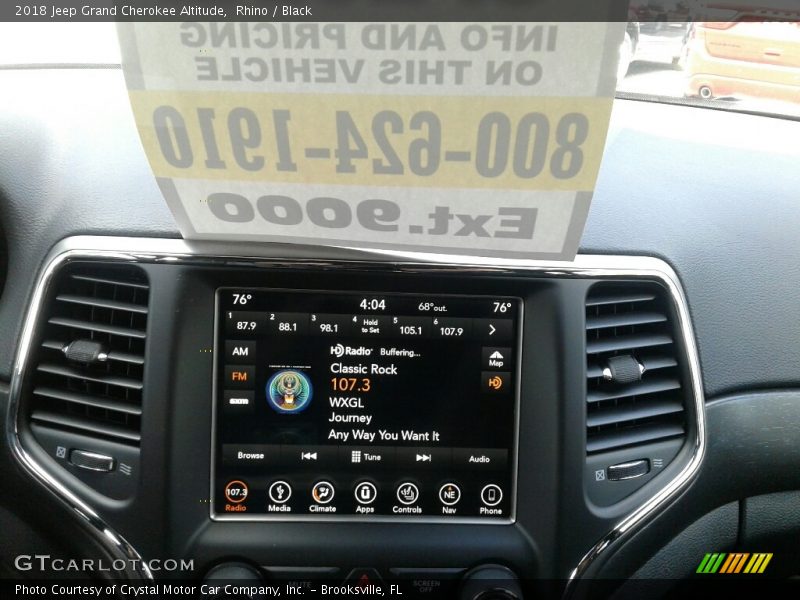 Rhino / Black 2018 Jeep Grand Cherokee Altitude