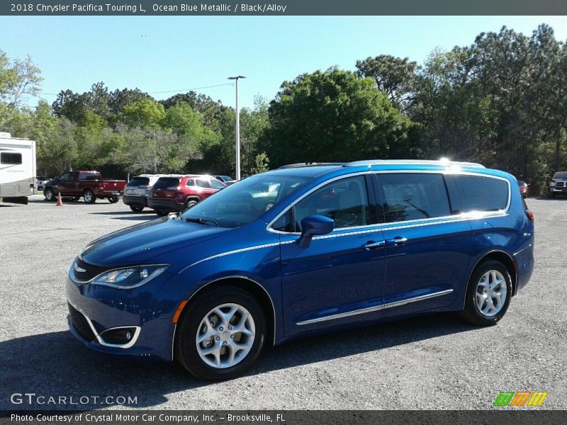 Ocean Blue Metallic / Black/Alloy 2018 Chrysler Pacifica Touring L