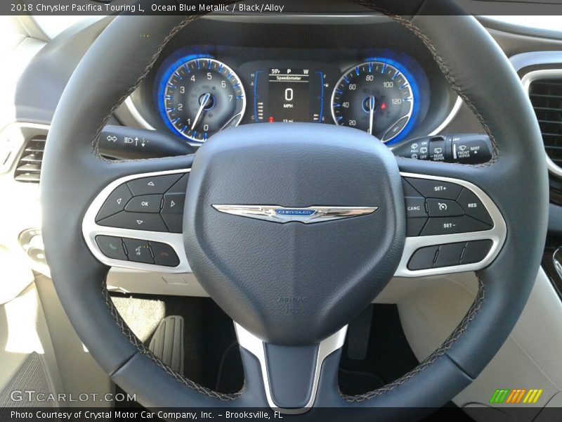 Ocean Blue Metallic / Black/Alloy 2018 Chrysler Pacifica Touring L