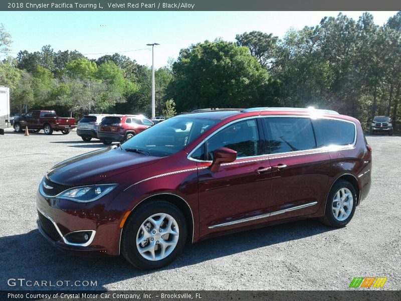 Velvet Red Pearl / Black/Alloy 2018 Chrysler Pacifica Touring L