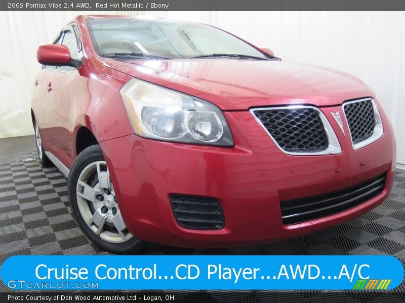 Red Hot Metallic / Ebony 2009 Pontiac Vibe 2.4 AWD
