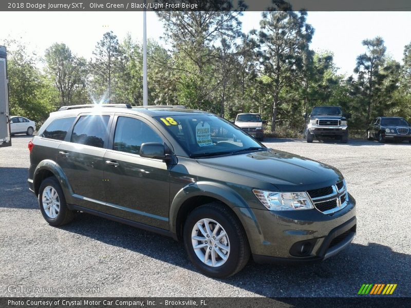 Olive Green / Black/Light Frost Beige 2018 Dodge Journey SXT
