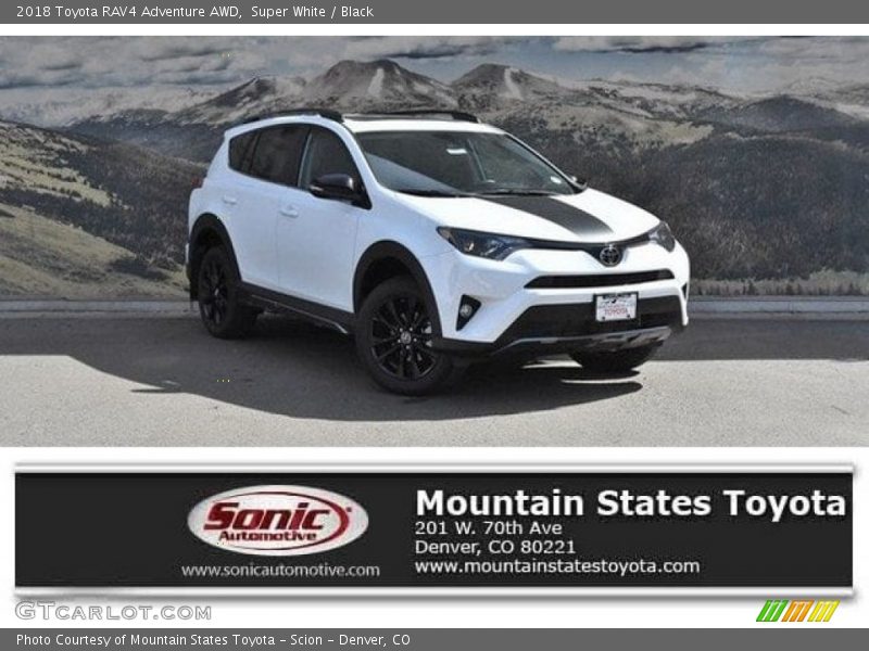 Super White / Black 2018 Toyota RAV4 Adventure AWD