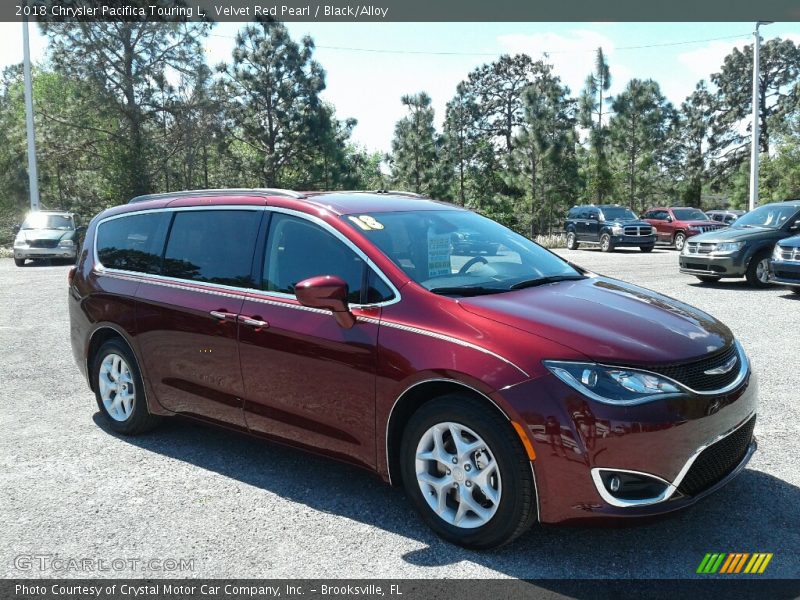 Velvet Red Pearl / Black/Alloy 2018 Chrysler Pacifica Touring L