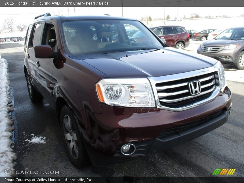 Dark Cherry Pearl / Beige 2015 Honda Pilot Touring 4WD