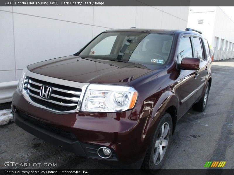 Dark Cherry Pearl / Beige 2015 Honda Pilot Touring 4WD