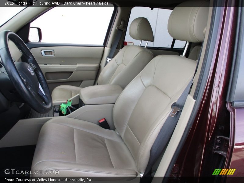 Dark Cherry Pearl / Beige 2015 Honda Pilot Touring 4WD