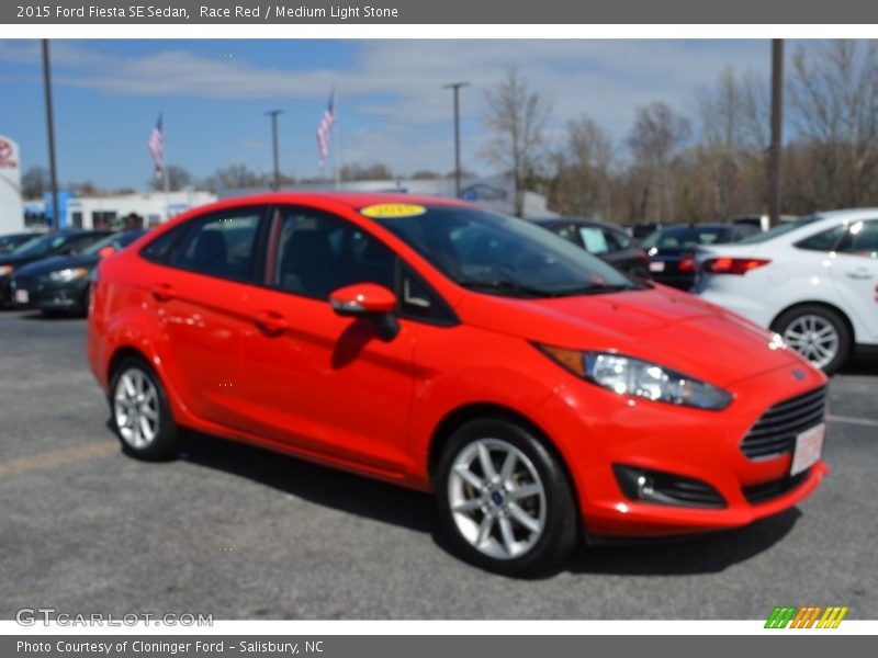 Race Red / Medium Light Stone 2015 Ford Fiesta SE Sedan