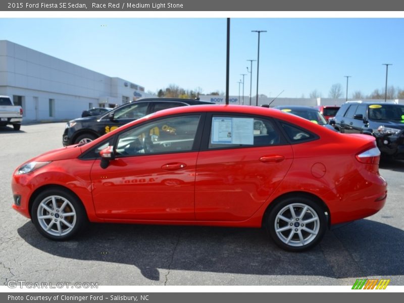 Race Red / Medium Light Stone 2015 Ford Fiesta SE Sedan