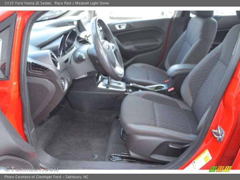 Race Red / Medium Light Stone 2015 Ford Fiesta SE Sedan