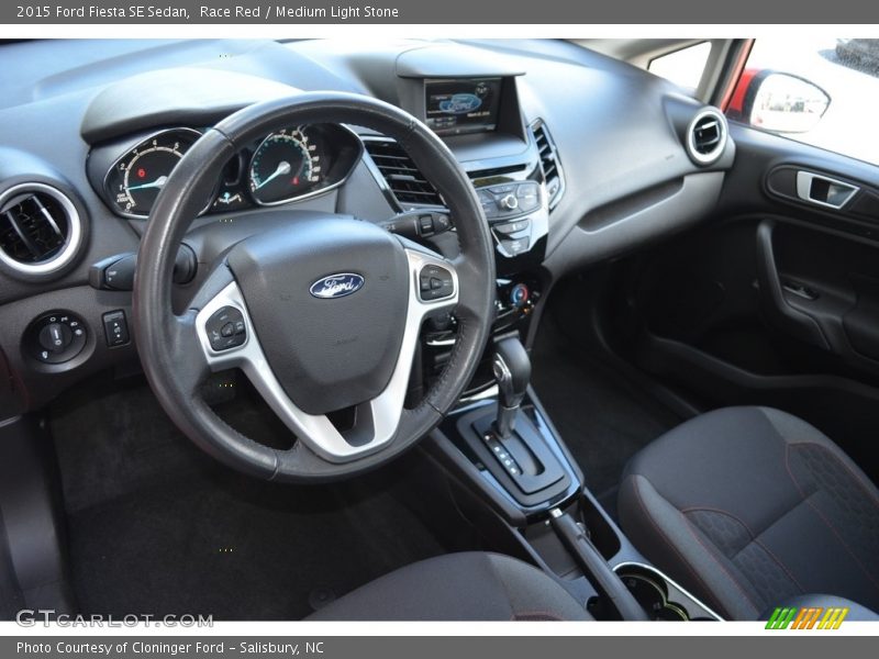 Race Red / Medium Light Stone 2015 Ford Fiesta SE Sedan