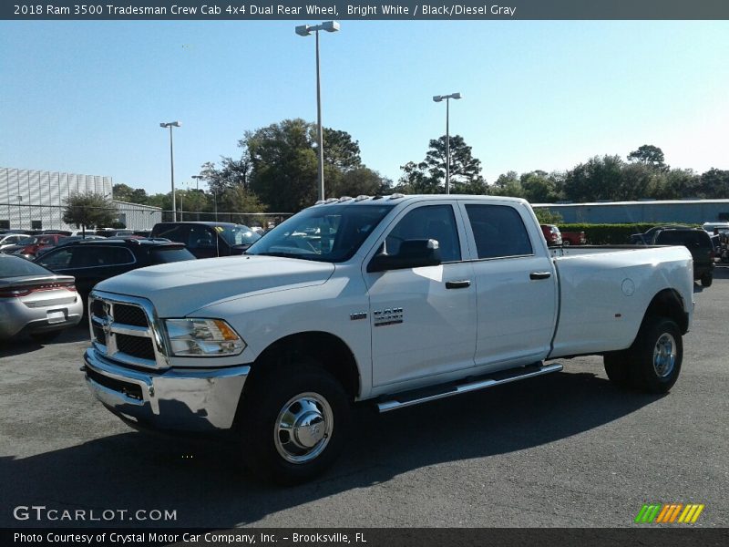 Bright White / Black/Diesel Gray 2018 Ram 3500 Tradesman Crew Cab 4x4 Dual Rear Wheel