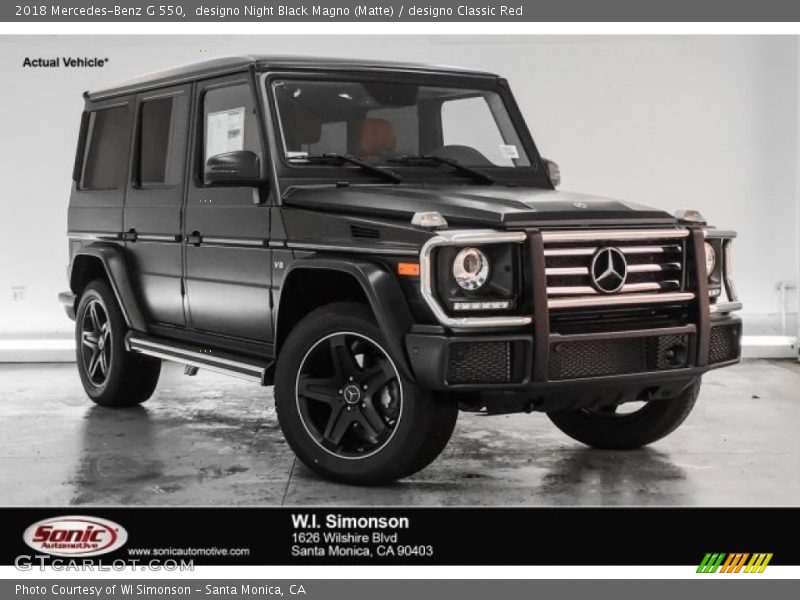 designo Night Black Magno (Matte) / designo Classic Red 2018 Mercedes-Benz G 550