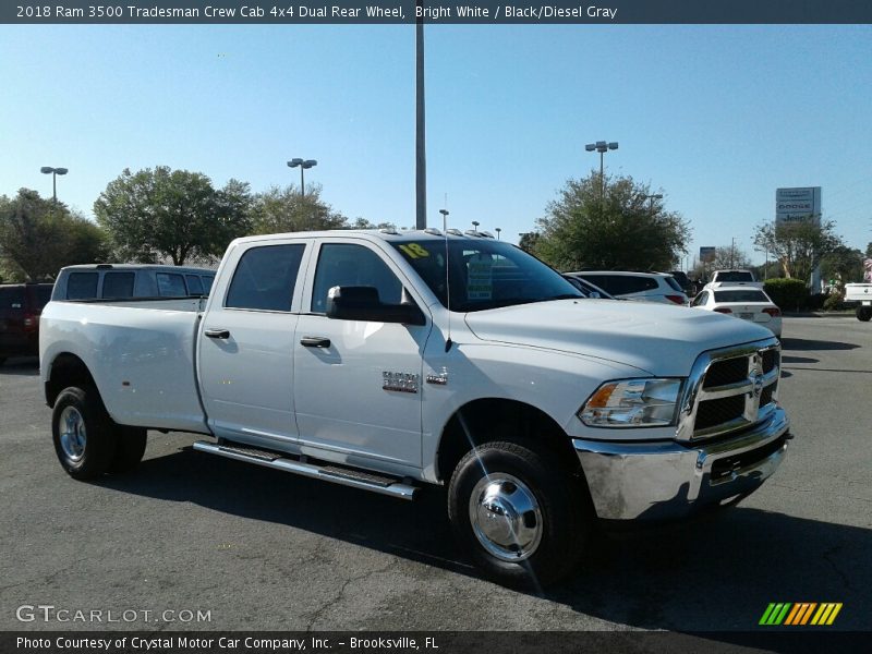Bright White / Black/Diesel Gray 2018 Ram 3500 Tradesman Crew Cab 4x4 Dual Rear Wheel