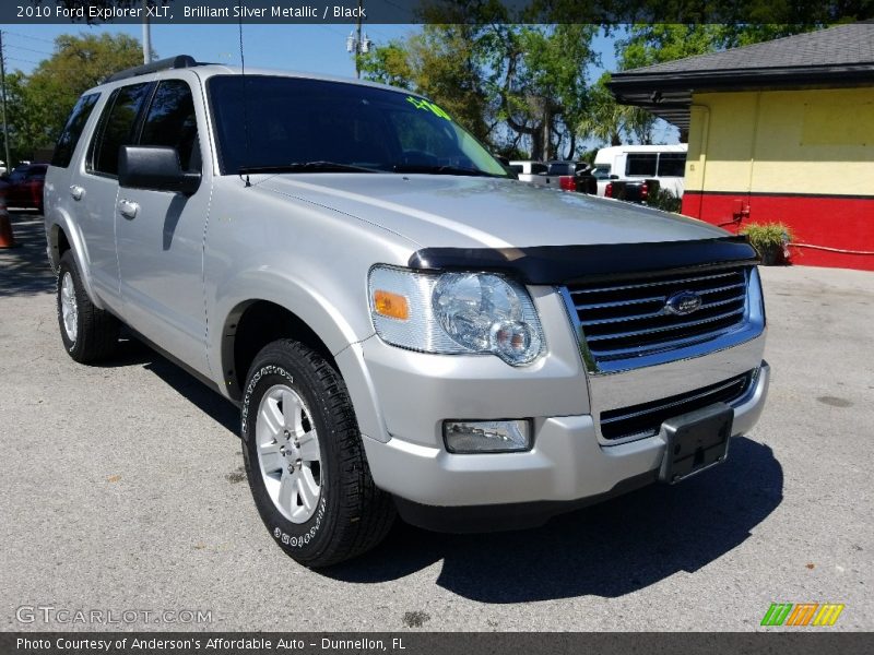 Brilliant Silver Metallic / Black 2010 Ford Explorer XLT