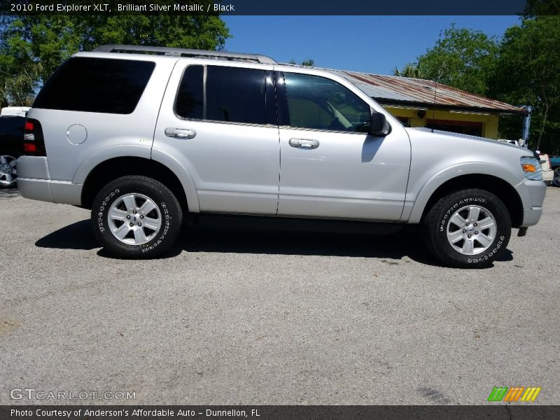 Brilliant Silver Metallic / Black 2010 Ford Explorer XLT