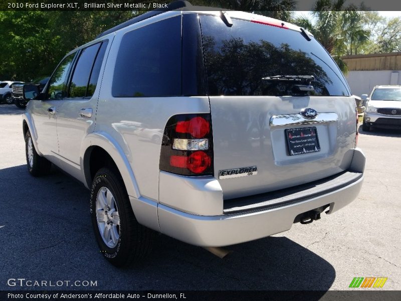 Brilliant Silver Metallic / Black 2010 Ford Explorer XLT