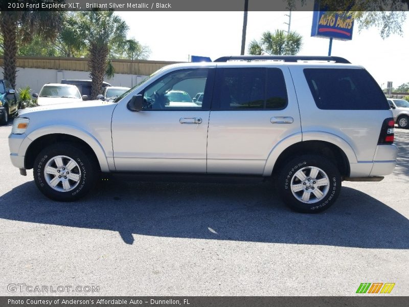 Brilliant Silver Metallic / Black 2010 Ford Explorer XLT