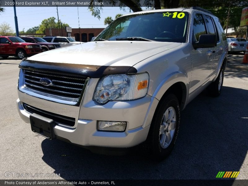 Brilliant Silver Metallic / Black 2010 Ford Explorer XLT