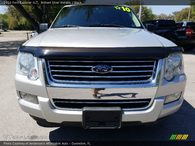 Brilliant Silver Metallic / Black 2010 Ford Explorer XLT