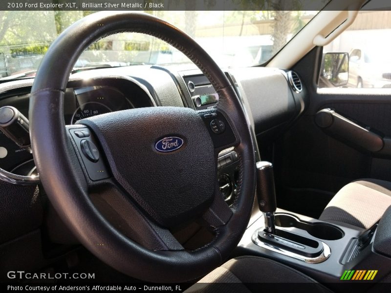 Brilliant Silver Metallic / Black 2010 Ford Explorer XLT