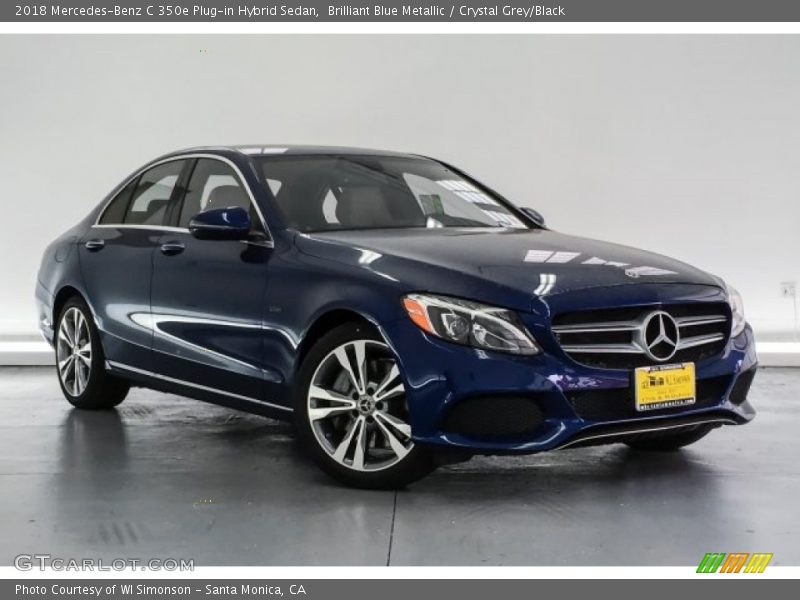 Brilliant Blue Metallic / Crystal Grey/Black 2018 Mercedes-Benz C 350e Plug-in Hybrid Sedan