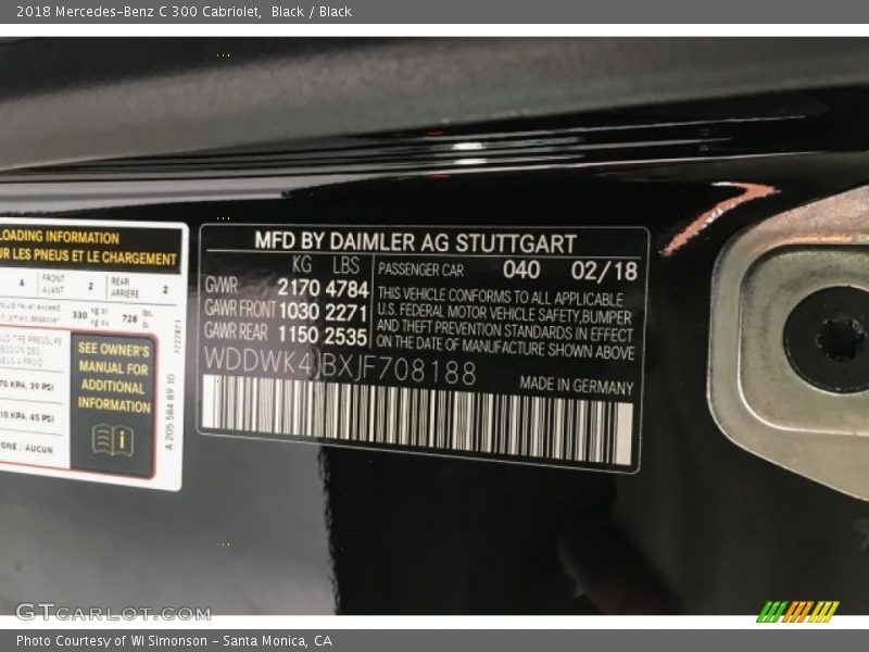 Black / Black 2018 Mercedes-Benz C 300 Cabriolet
