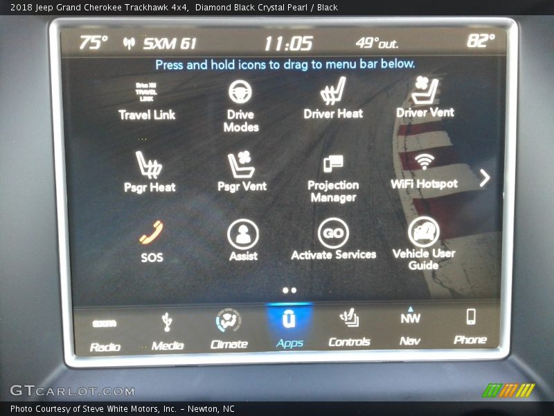 Diamond Black Crystal Pearl / Black 2018 Jeep Grand Cherokee Trackhawk 4x4