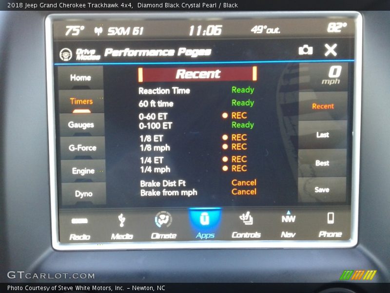 Diamond Black Crystal Pearl / Black 2018 Jeep Grand Cherokee Trackhawk 4x4