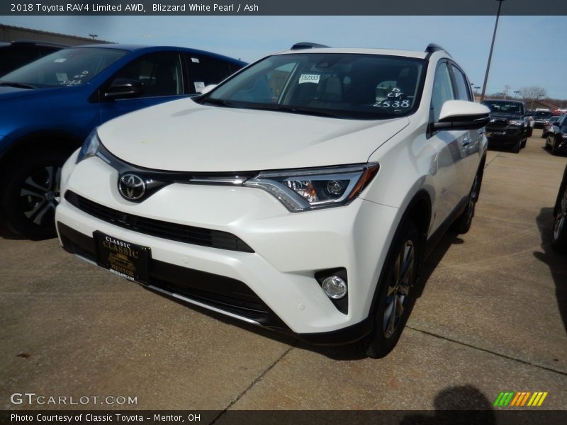Blizzard White Pearl / Ash 2018 Toyota RAV4 Limited AWD