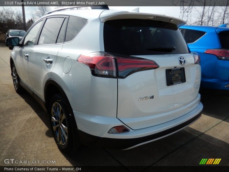 Blizzard White Pearl / Ash 2018 Toyota RAV4 Limited AWD