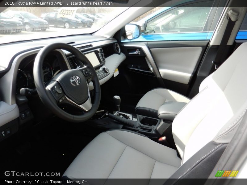 Blizzard White Pearl / Ash 2018 Toyota RAV4 Limited AWD