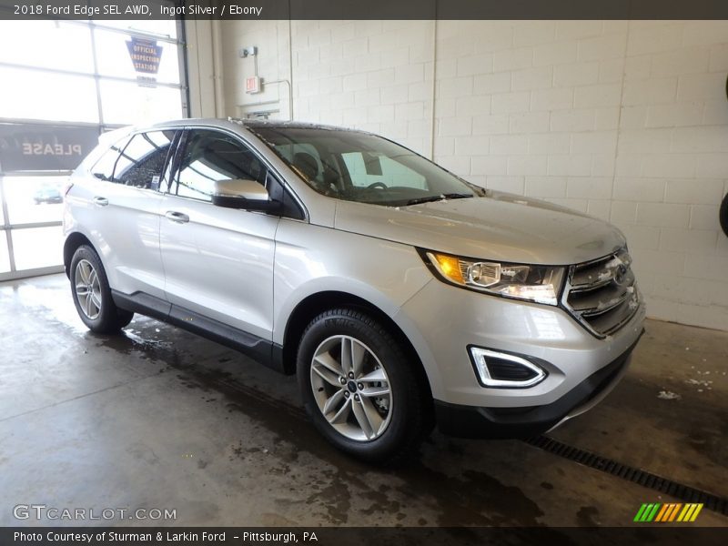Ingot Silver / Ebony 2018 Ford Edge SEL AWD