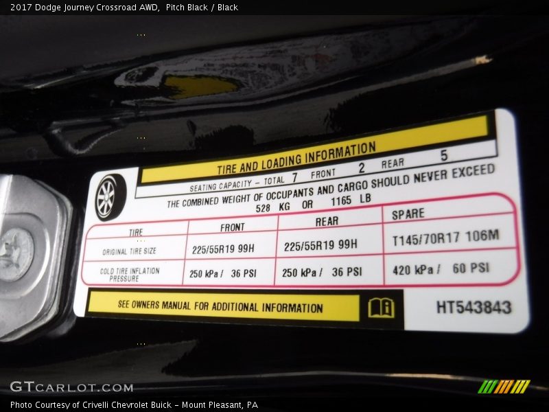 Pitch Black / Black 2017 Dodge Journey Crossroad AWD