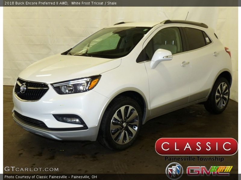 White Frost Tricoat / Shale 2018 Buick Encore Preferred II AWD