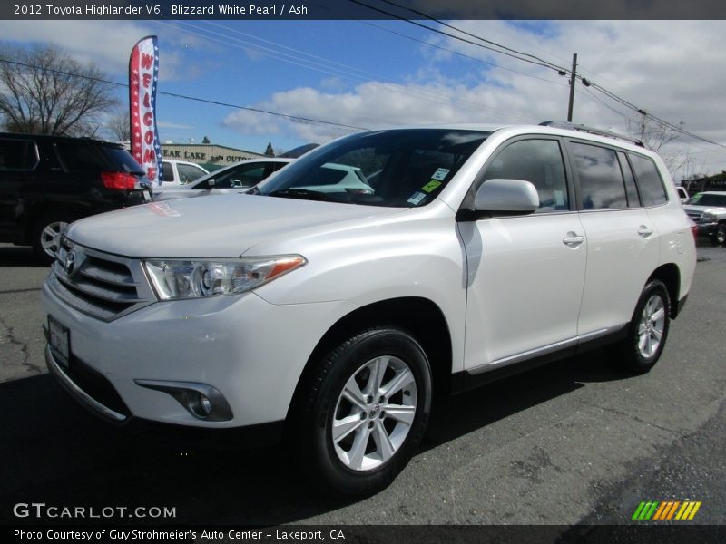 Blizzard White Pearl / Ash 2012 Toyota Highlander V6