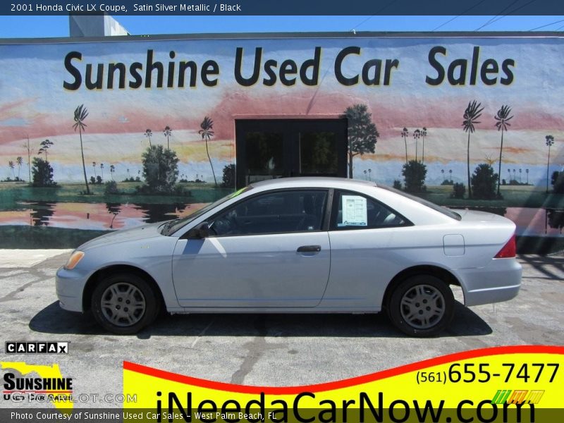 Satin Silver Metallic / Black 2001 Honda Civic LX Coupe