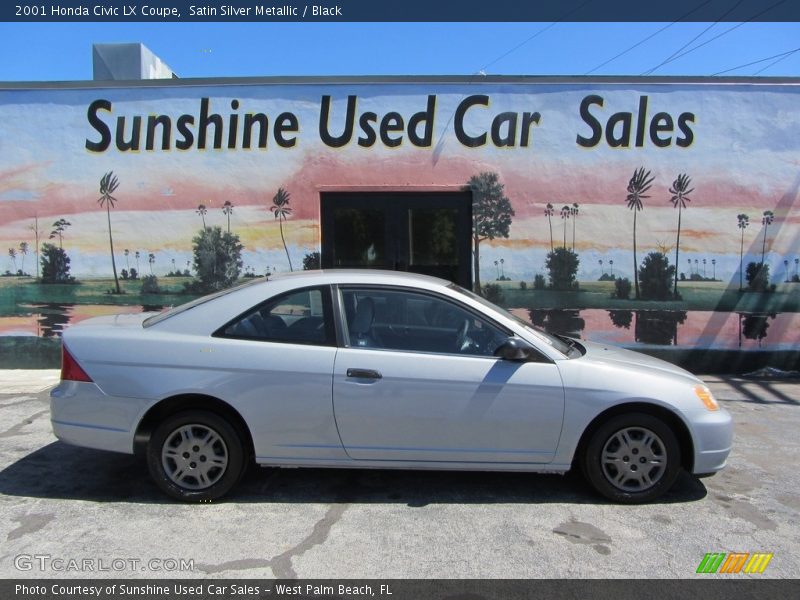 Satin Silver Metallic / Black 2001 Honda Civic LX Coupe