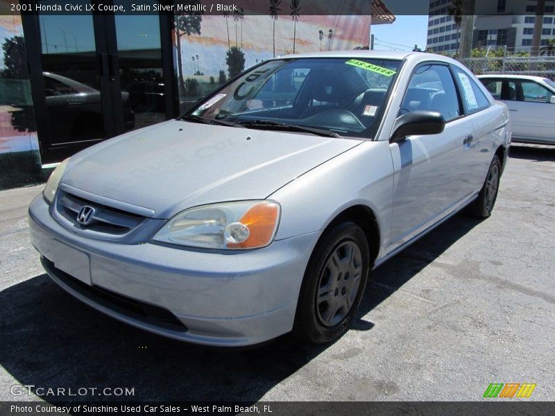 Satin Silver Metallic / Black 2001 Honda Civic LX Coupe