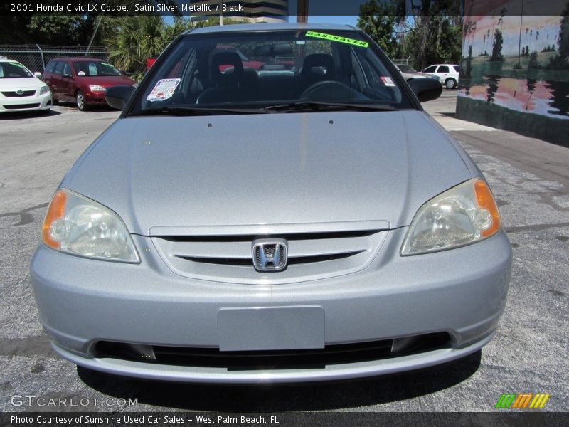 Satin Silver Metallic / Black 2001 Honda Civic LX Coupe