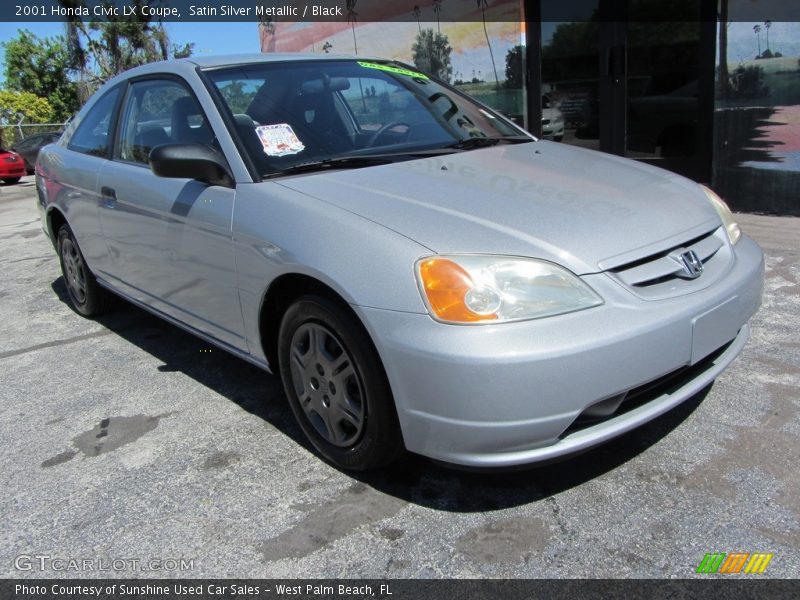 Satin Silver Metallic / Black 2001 Honda Civic LX Coupe