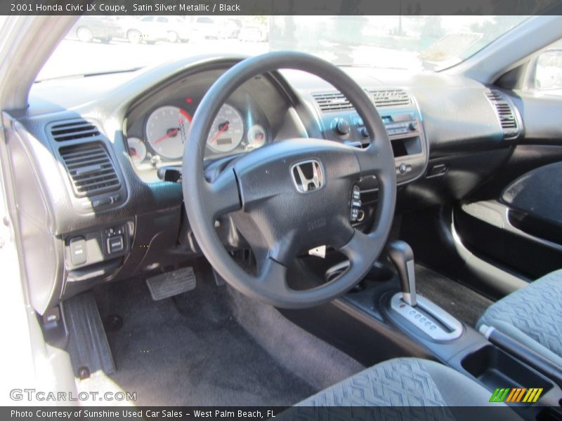 Satin Silver Metallic / Black 2001 Honda Civic LX Coupe