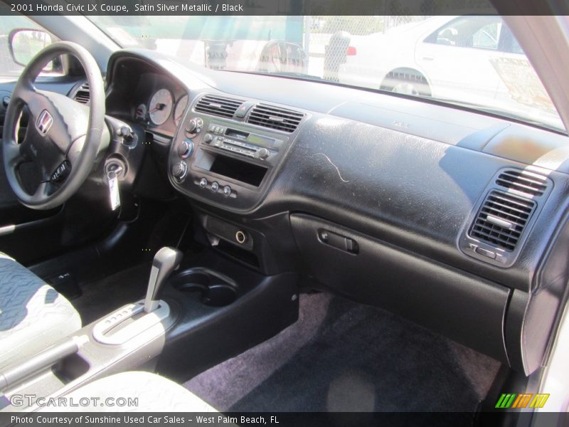 Satin Silver Metallic / Black 2001 Honda Civic LX Coupe