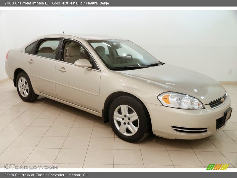 Gold Mist Metallic / Neutral Beige 2008 Chevrolet Impala LS