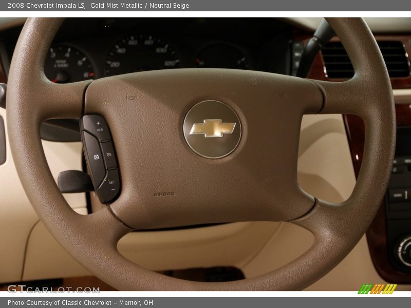 Gold Mist Metallic / Neutral Beige 2008 Chevrolet Impala LS