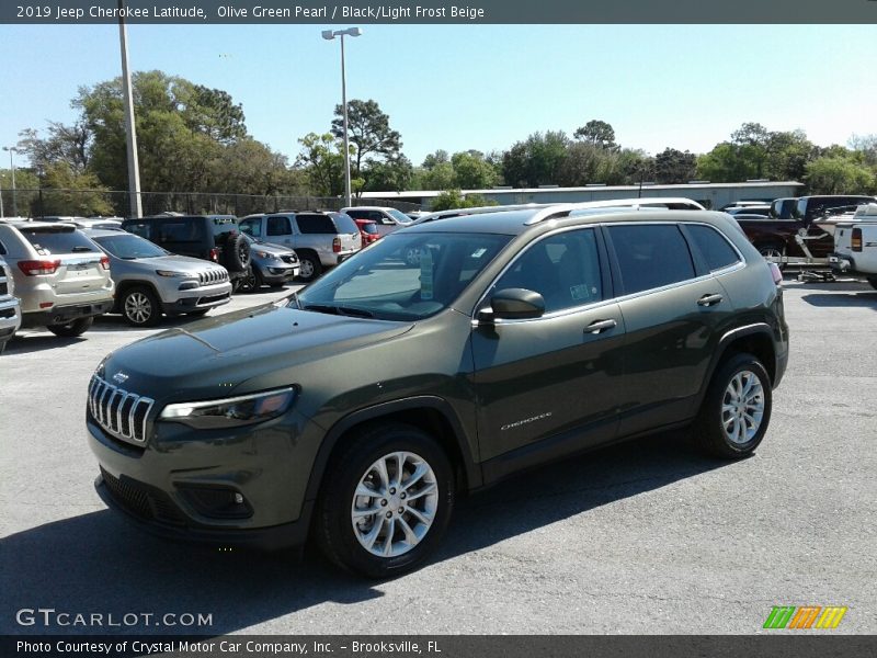 Olive Green Pearl / Black/Light Frost Beige 2019 Jeep Cherokee Latitude
