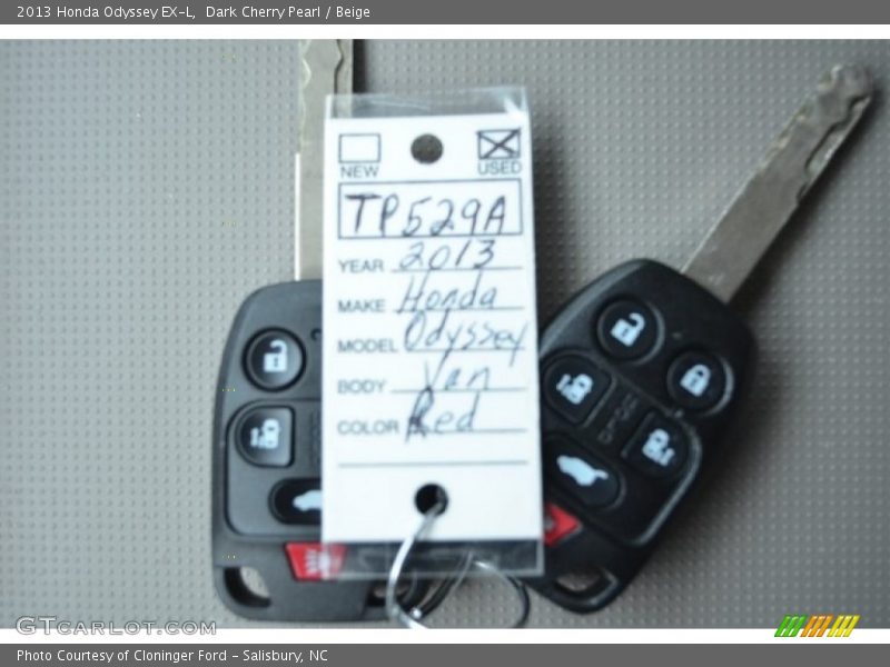 Dark Cherry Pearl / Beige 2013 Honda Odyssey EX-L